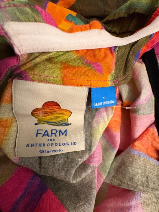 Anthropologie x FARM rio Multicolor Pink Orange Green cover up sz small - Picture 5 of 5